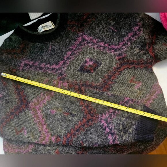 Vintage St Michael y2k 100% Scottish Wool Crewneck BoXy sz L Sweater UniseX - Picture 9 of 10